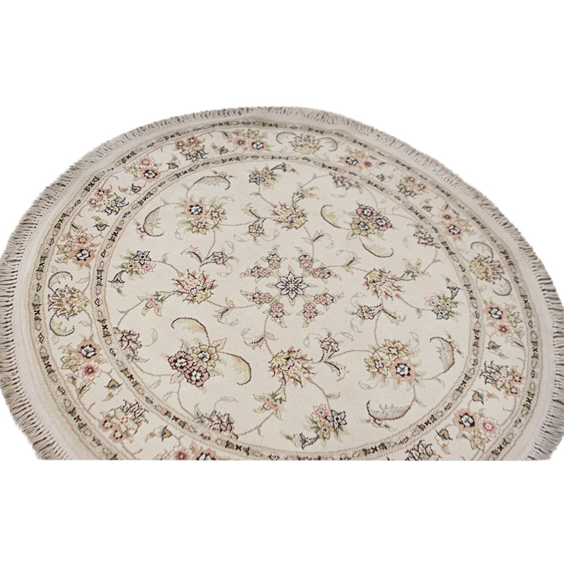 High-Quality Hand-Knotted Ivory Area Rug