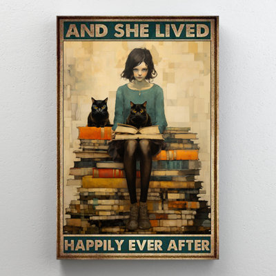 Livres et elle a survécu sur toile