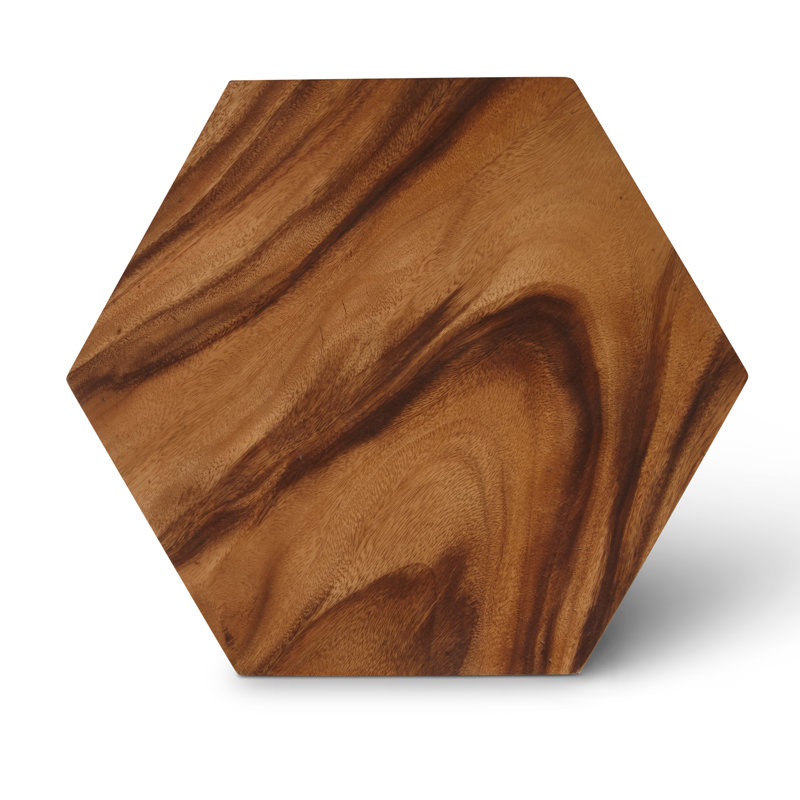 Honey Comb Solid Wood Block End Table, 18" H x 21" W x 18" D
