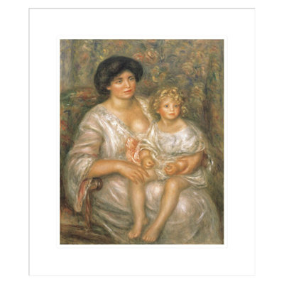 «Mother and Child (Madame Thurneyssen and Her Daughter)» par Pierre-Auguste Renoir, impression giclée encadrée