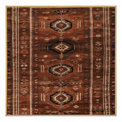 Tapis brun turc lavable à la machine