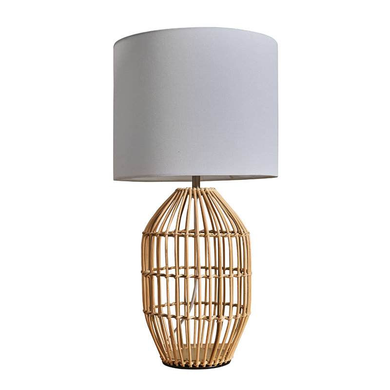 Tonnele Wicker/Rattan Table Lamp, White