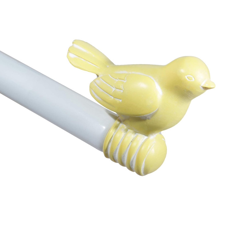 Tringle à rideaux simple réglable Kolb, 48 po à 84 po, Jaune