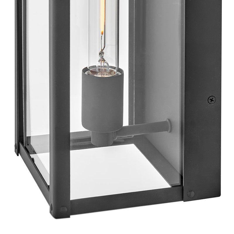 Hinkley Max Large Wall Mount Lantern, 24" H x 6" W x 6" D, Black