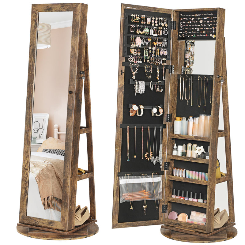 Quakertown 21.3'' Wide Jewelry Armoire, Rustic Brown