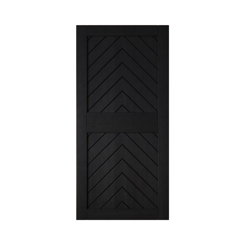 Porte de grange en bois de pin 4-en-1 à finition noire et non assemblée 36 po x 84 po Homacer Homacer (usage intérieur seulement)