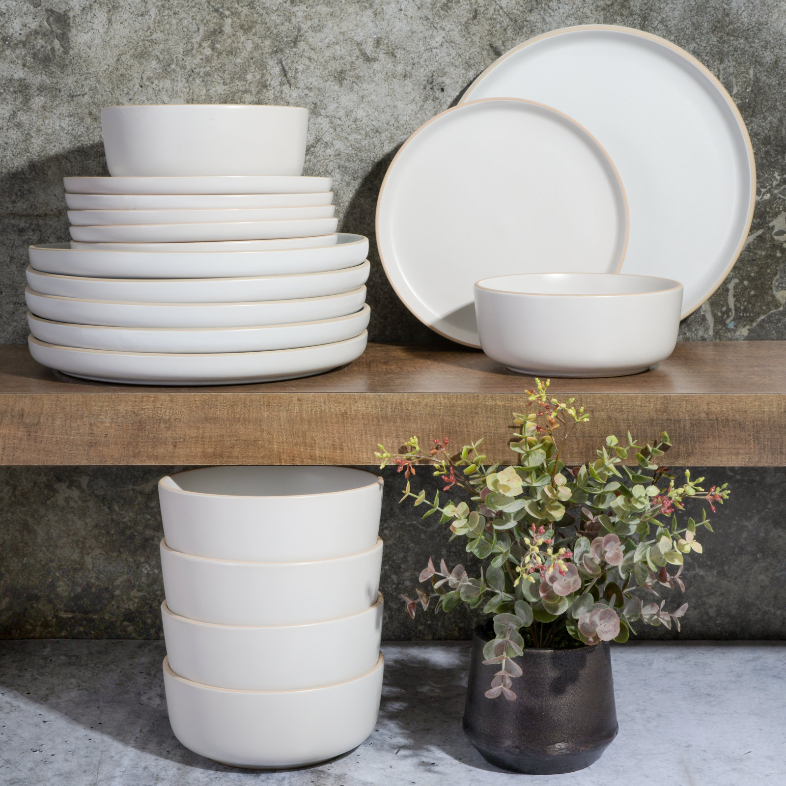 Holiday Porcelain Dinnerware Set, White