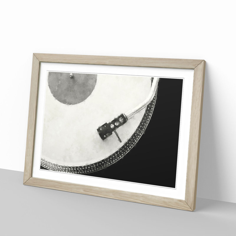 Needle of the Turntable - Picture Frame Graphic Art Print, 33cm H x 45cm W x 2cm D, Oak Framed