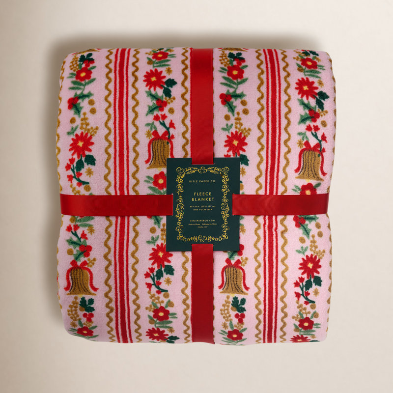 Rifle Paper Co. Holly Jolly Fleece Blanket