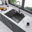 Évier de cuisine 33 po x 22 po à cuve simple encastrable en acier inoxydable de calibre 16 noir 33 po