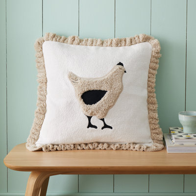 Country Hen Applique Cushion Cover
