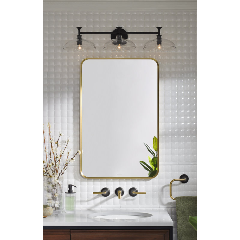 Tone 3 Light Indoor Bathroom Vanity Light Fixture, UL Listed, Matte Black