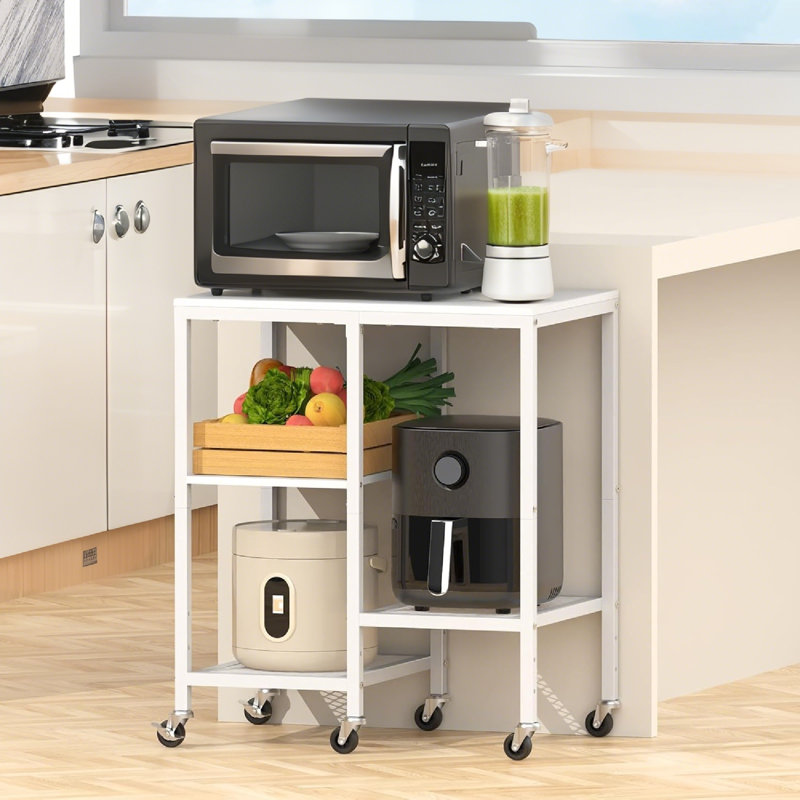 Rolling Kitchen Cart With Ample Storage For Small Spaces In Apartments (Adds Modern Charm)
