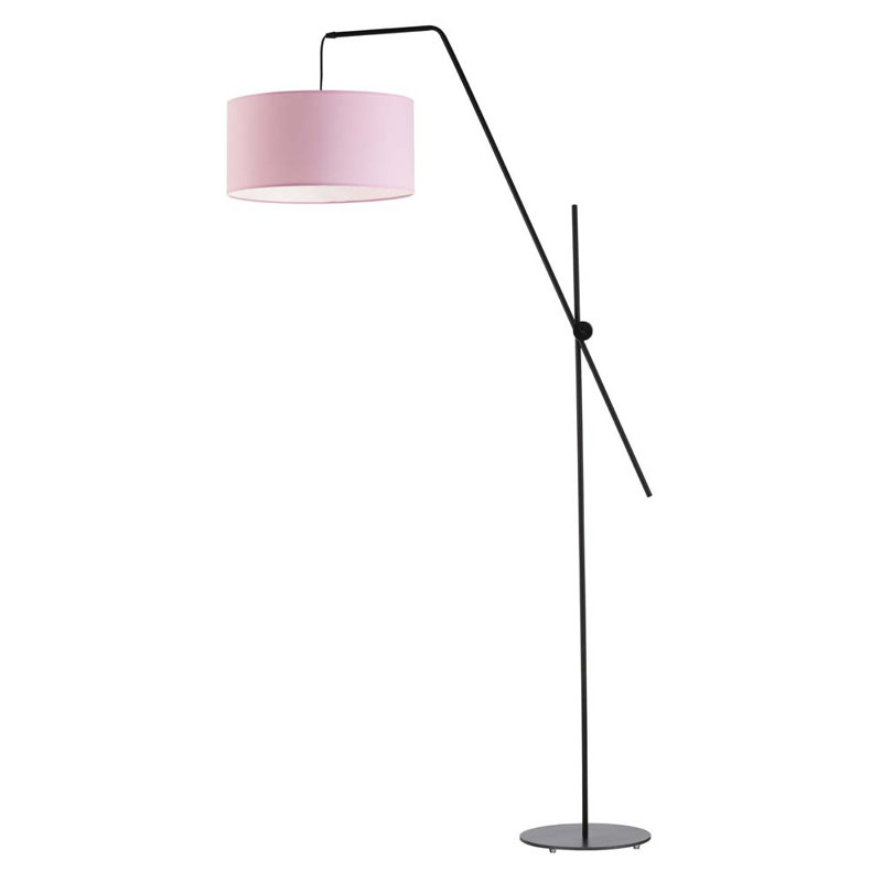 Ayano 176cm Task Floor Lamp, Black, Light Pink