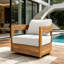 Fauteuil club d'extérieur pivotant en bois-503744709
