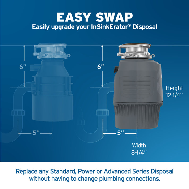 Evolution 3/4 HP Gray Stainless Steel Continuous Feed Garbage Disposal