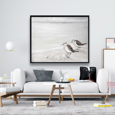 Two Sandpipiers Birds Print On Canvas