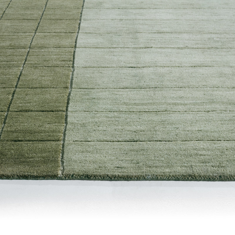 Jaipur Living Dommel LNM01 Handknot Geometric Ivory/Tan Area Rug (6'X9'), Green, Rectangle 8' x 10'