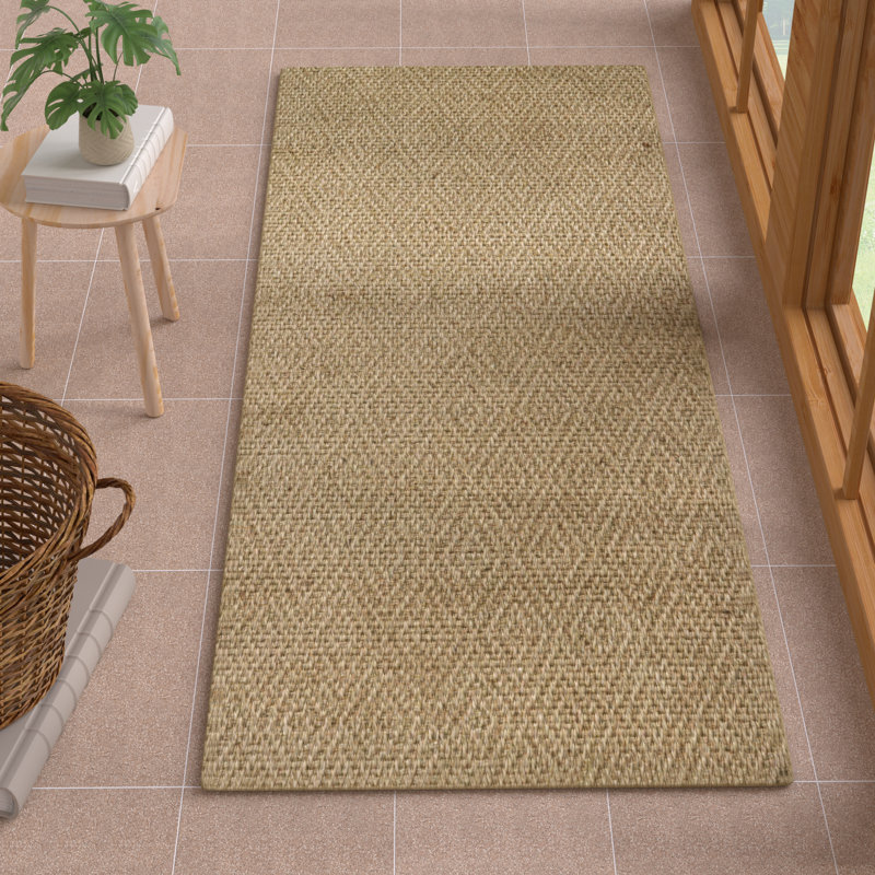 Tapis en jute Kayleigh , Tapis de couloir 2 pi 4 po x 6 pi
