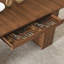 Table de salle à manger de style Mid-Century avec tiroirs et rangement à aire ouverte
