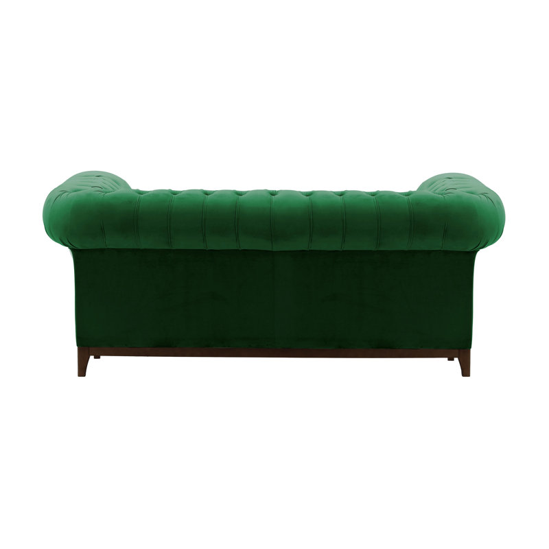 Fryar Velvet Sofa, Green, Walnut, 2