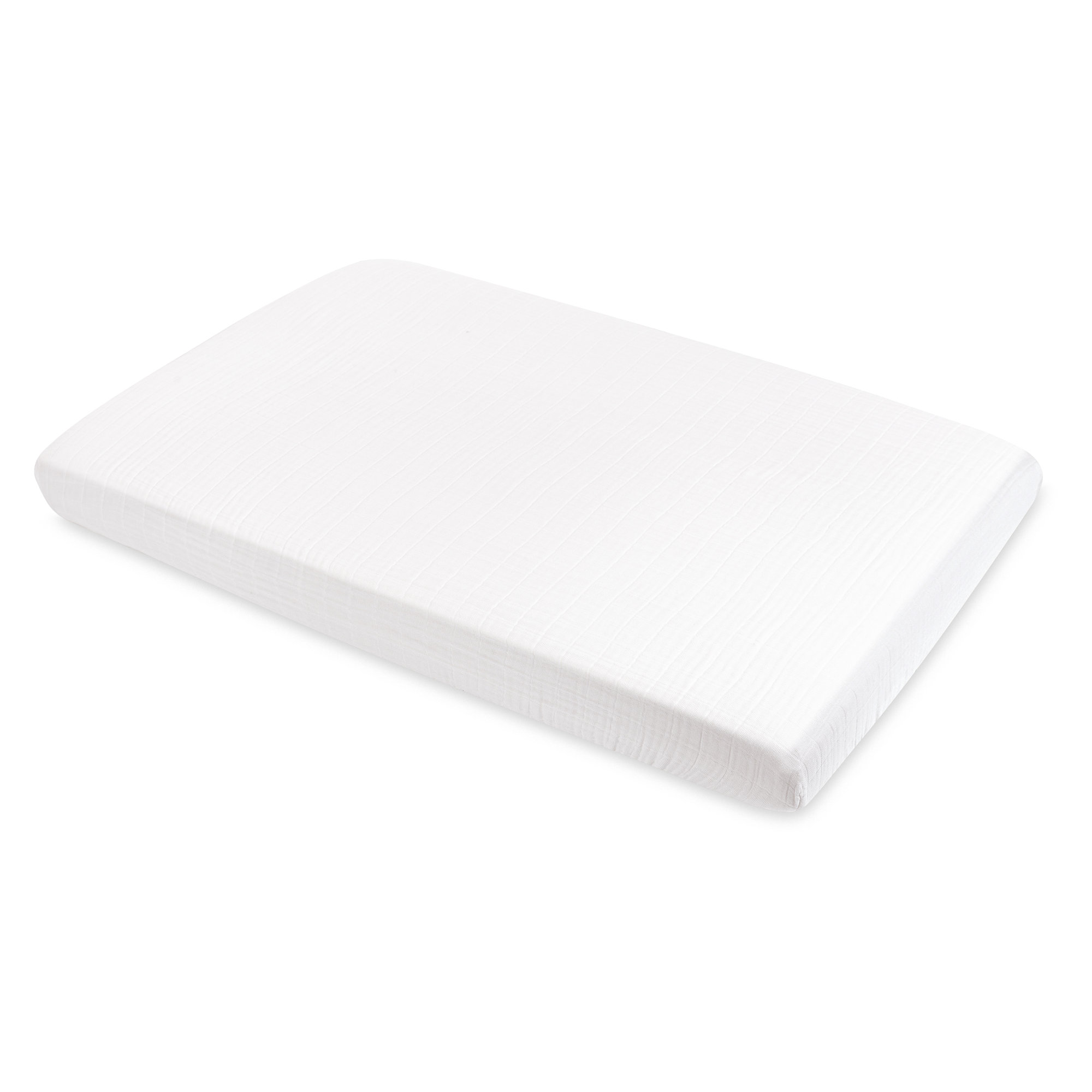 Plain White Muslin Mini Fitted Sheet