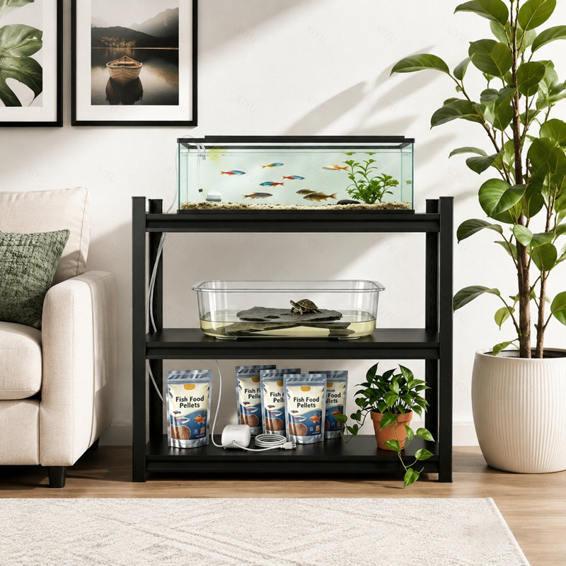 Étagère de rangement en métal à 3 niveaux à hauteur ajustable, support de rangement noir polyvalent de grande capacité