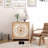 Rustic Wood 2-Door Accent Storage Cabinet With Floral Carved Doors