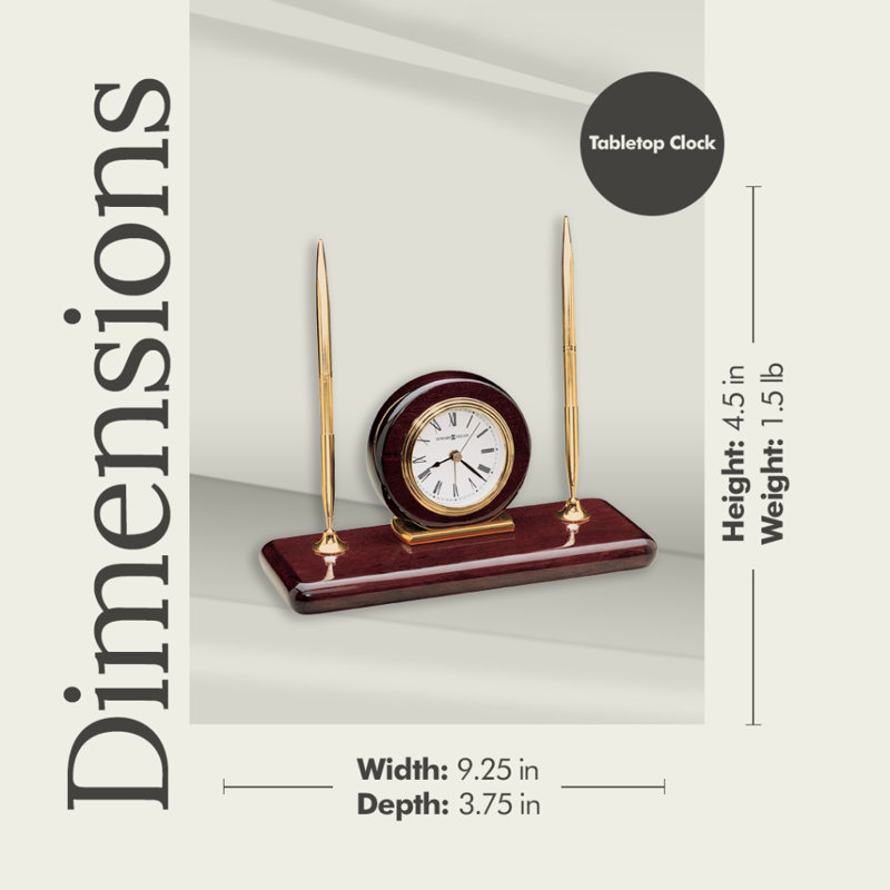 Horloge de table en bois de rose Rosewood