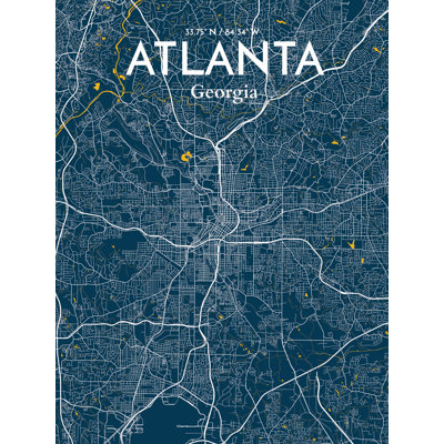 'Atlanta City Map' Graphic Art Print Poster in Amuse