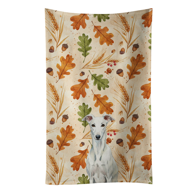 Serviette de cuisine tricolore Sheltie, Lévrier blanc
