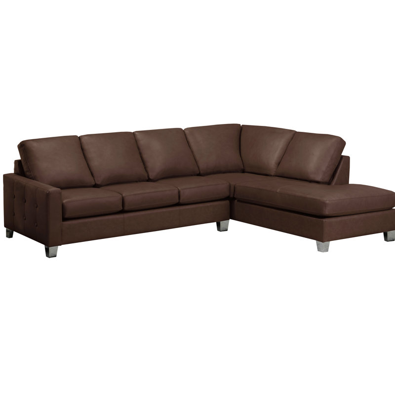 Prescot Upholstered L-Shaped Sectional Right Hand Facing, Chestnut Brown 