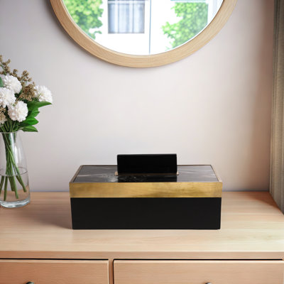 Goldina 7" H Handmade Decorative Box with Lift-Off Lid