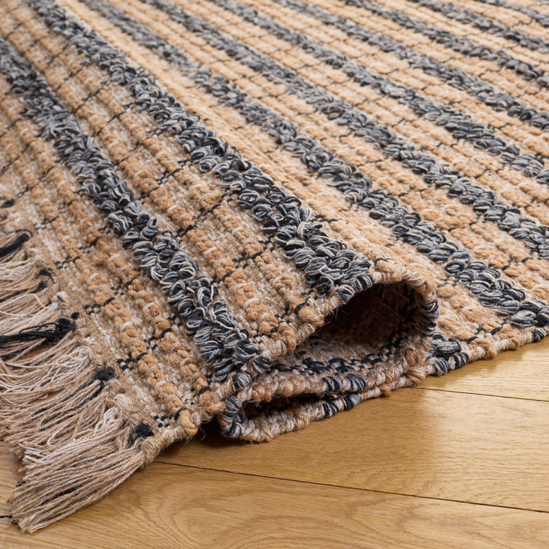 Holten Hand Woven 0.85 Jute 0.15 Cotton Checkered Rug, Rectangle 8' x 10'