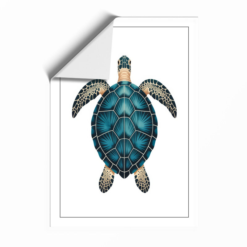 Turtle Geometric - Framed Print, Unframed, A4 - 29.7 x 21.0 cm