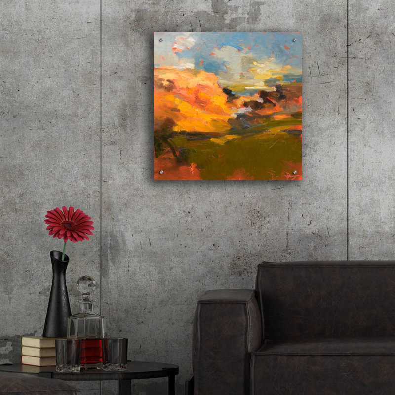 Art mural en verre épique «Block Canyon» par Patrick Dennis, 24 po x 24 po, H 24 po x l 24 po