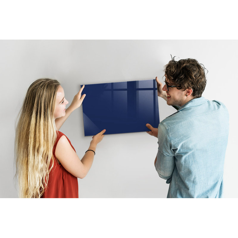 Magnetic Glass Dry Erase Board, Blue
