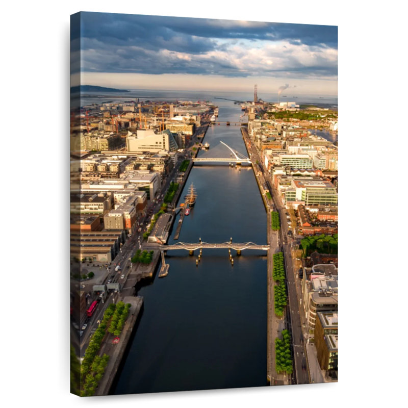 Aime Dublin Docklands Aerial View, 51" H x 34" W