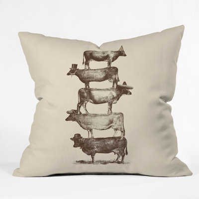 Florent Bodart Cow Nuts Throw Pillow