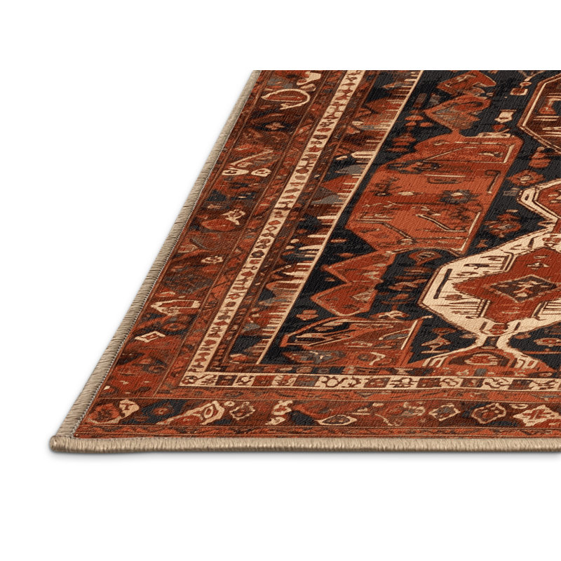 Tapis brun lavable à la machine, Rectangulaire 8 pi x 10 pi