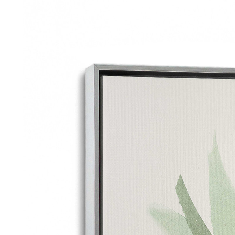 Earthy Greens in Bloom I, reproduction sur toile dans un cadre, H 36,75 po x l 24,75 po, Chrome poli