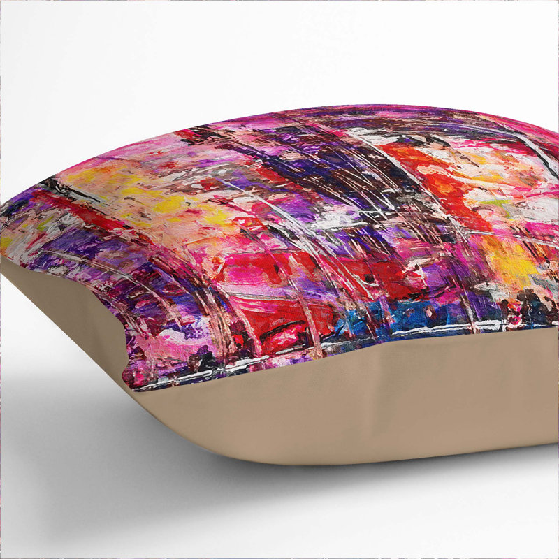 Abstract Square Cushion, 40 x 40 cm, Stone