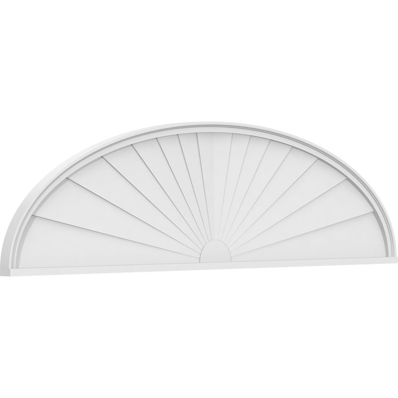 Fronton elliptique en PVC de qualité architecturale Sunburst, H 21 po x l 80 po x P 2 po