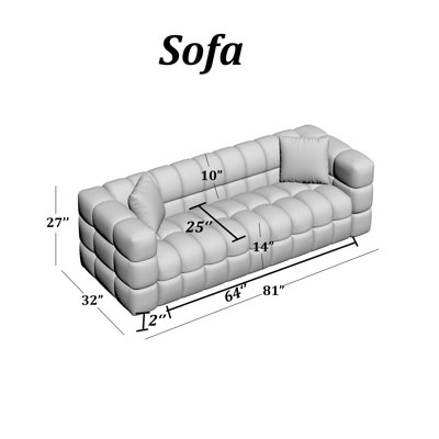Monica 81''  Upholstered Sofa
