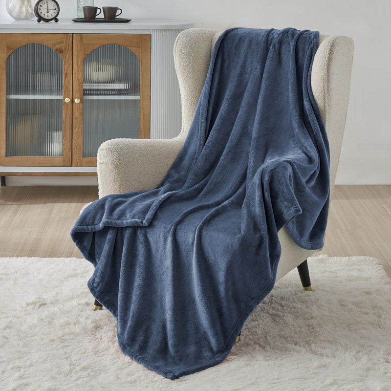 Couverture polaire Cozy Winter Collection 300GSM pour canapé, canapé, lit, L 50 po x L 70 po, Bleu minéral