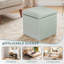 Repose-pieds carré avec rangement, couvercle et repose-pieds en lin-210684794