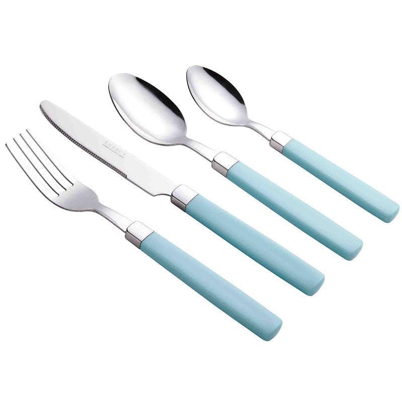 Latitude Run Alonya 16 Piece Stainless Steel Cutlery Set , Service for 4, Turquoise