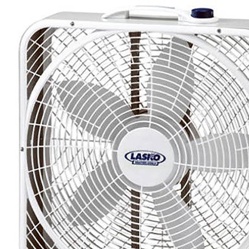 Lasko 20" 3-Speed Weather Shield Performance Box Fan W/ Easy Carry Handle, White