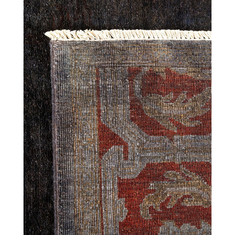 Tapis gris unique de 6 pi x 8 pi 8 po Yazmen