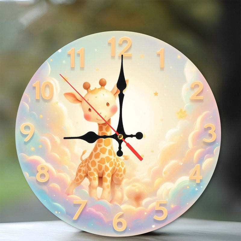 Jolis nuages de l'horloge girafe 
